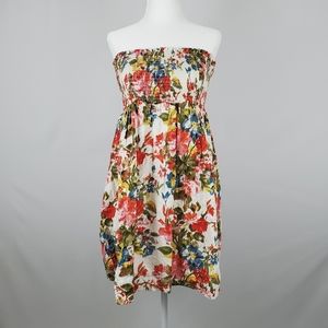 Forever21 Strapless Floral Mini Dress, M